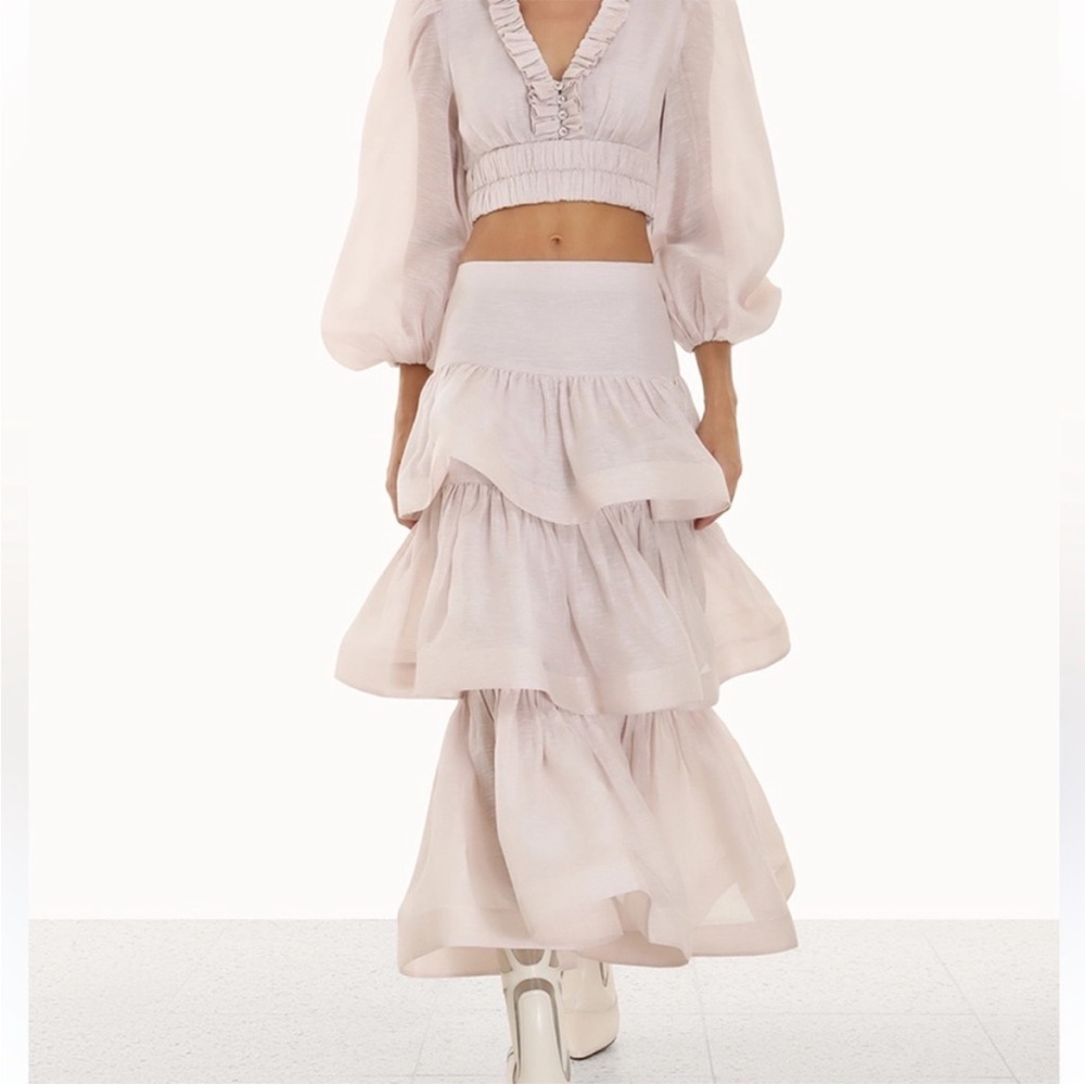 ZIMMERMANN BNWT Rhythmic Tiered Midi Skirt